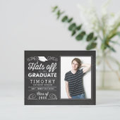 Petten van Afstuderen Aankondiging Briefkaart (Staand voorkant)