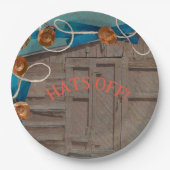 Petten van afstuderen afstudeerder western feest v papieren bordje (Voorkant)