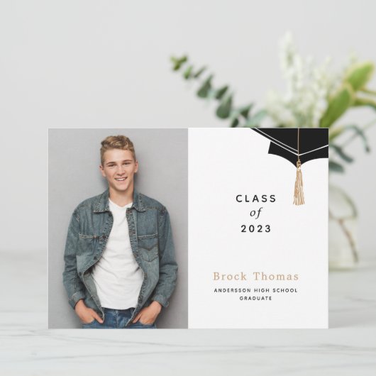 Petten van Afstuderen Foto aankondiging (Staand voorkant)