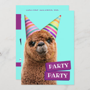 Petten van Alpaca Wearing Party Kaart