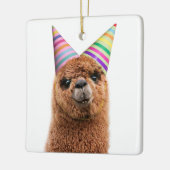 Petten van Alpaca Wearing Party Keramisch Ornament (Links)