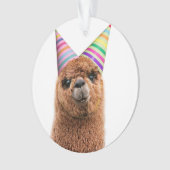 Petten van Alpaca Wearing Party Ornament (voorkant)