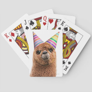 Petten van Alpaca Wearing Party Pokerkaarten