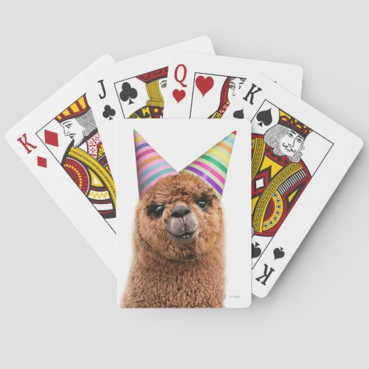 Petten van Alpaca Wearing Party Pokerkaarten (Achterkant)