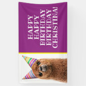 Petten van Alpaca Wearing Party Spandoek (Verticaal)