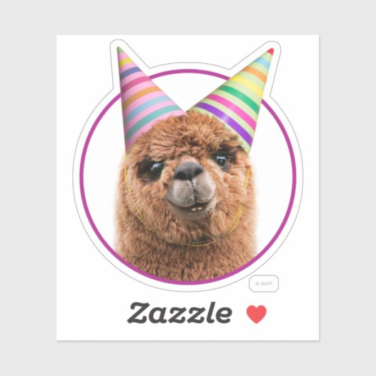 Petten van Alpaca Wearing Party Sticker (Vel)