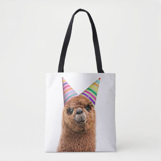 Petten van Alpaca Wearing Party Tote Bag (Voorkant)