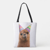 Petten van Alpaca Wearing Party Tote Bag (Achterkant)