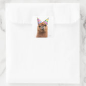Petten van Alpaca Wearing Party Vierkante Sticker (Tas)