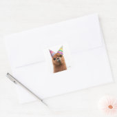 Petten van Alpaca Wearing Party Vierkante Sticker (Envelop)