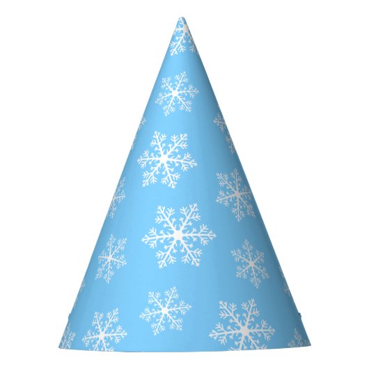 Petten van Blue Snowflake Party Feesthoedjes (Voorkant)
