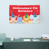 Petten van cartoons van Safari Rood verjaardag  Spandoek (Beurs)