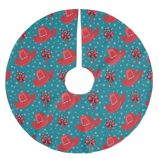 Petten van cowboy en snoeprietjes met kerstboomrok kerstboom rok (Voorkant)