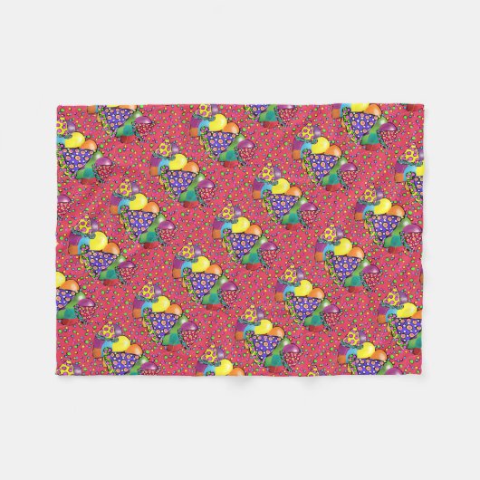 Petten van de Birthay Party Fleece Deken (Voorkant (Horizontaal))