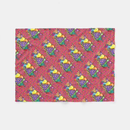 Petten van de Birthay Party Fleece Deken (Voorkant (Horizontaal))