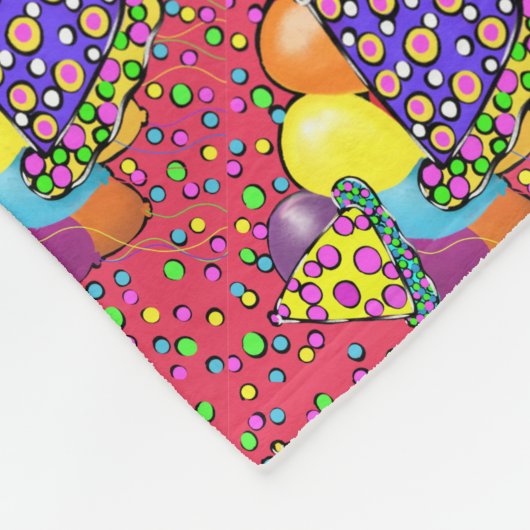 Petten van de Birthay Party Fleece Deken (Hoek)