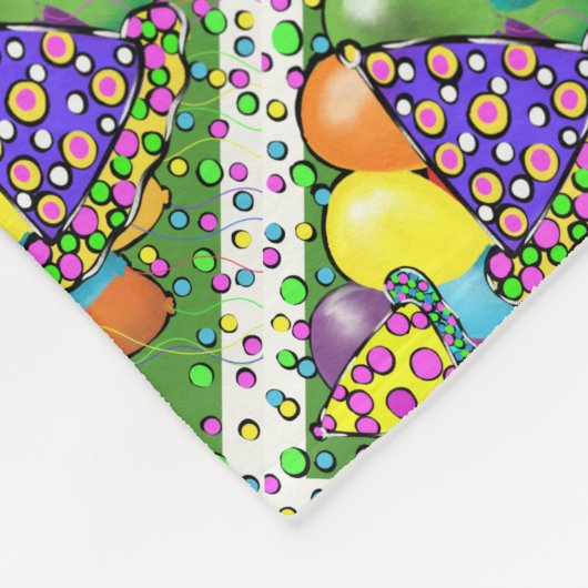 Petten van de Birthay Party Fleece Deken (Hoek)