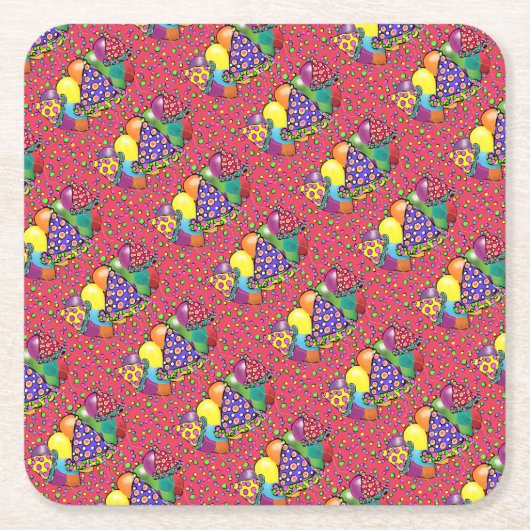 Petten van de Birthay Party Kartonnen Onderzetters (Voorkant)