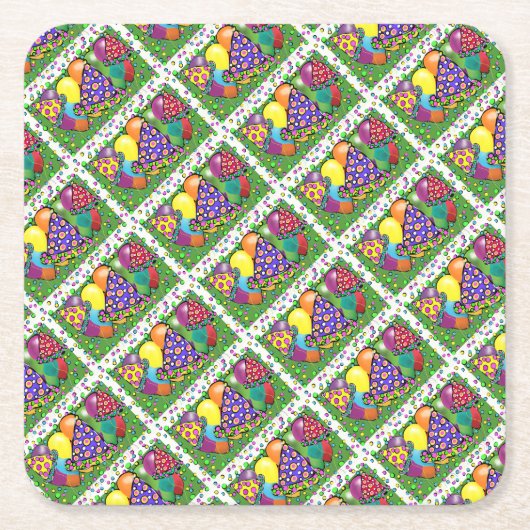 Petten van de Birthay Party Kartonnen Onderzetters (Voorkant)