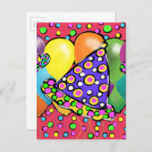 Petten van de Birthay Party Uitnodiging Briefkaart (Voorkant / Achterkant)