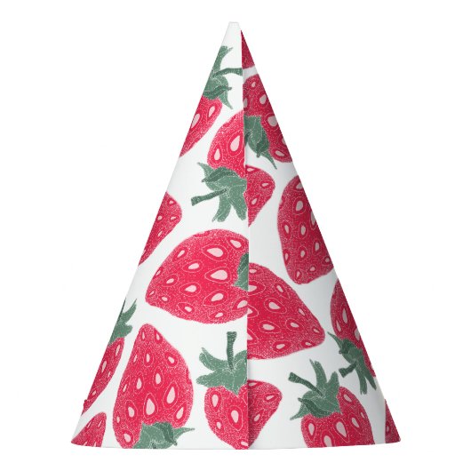 Petten van de Birthday-partij Rode aardbeien Feesthoedjes (Achterkant)