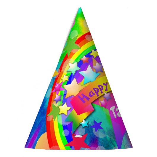 Petten van de Birthday Party Rainbow HAMbyWG Feesthoedjes (Links)