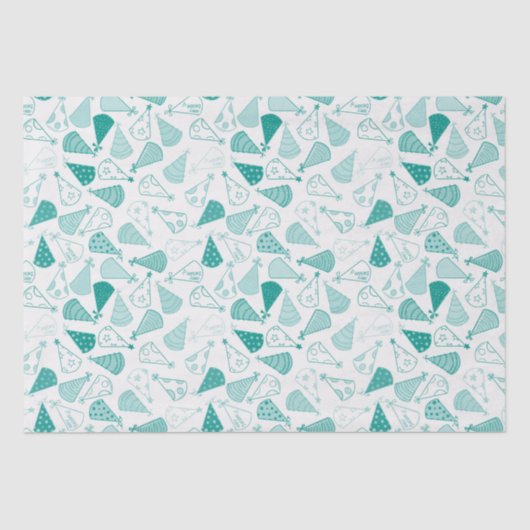 Petten van de blauwgroen partij tissuepapier (Voorkant)