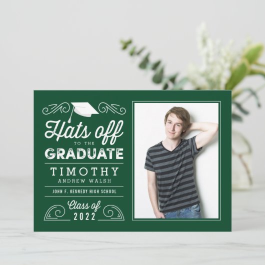 Petten VAN DE EDITABLE KLEUR Afstuderen Kaart (Staand voorkant)