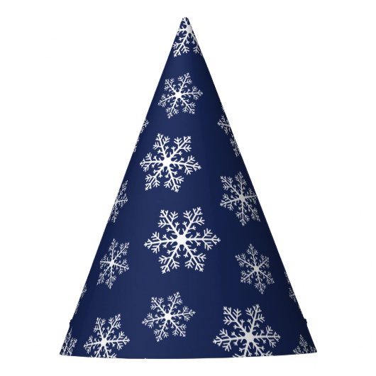 Petten van de Navy Snowflake Party Feesthoedjes (Voorkant)