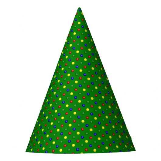 Petten van de primaire Polka Dots-Green-PAPER PART Feesthoedjes (Voorkant)