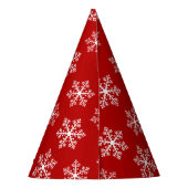 Petten van de Rode Snowflake Party Feesthoedjes (Achterkant)