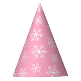 Petten van de roze Snowflake Party Feesthoedjes