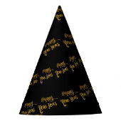 Petten van de zwarte & goudglitter Happy New Year- Feesthoedjes (Voorkant)
