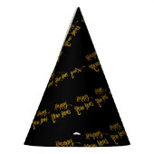 Petten van de zwarte & goudglitter Happy New Year- Feesthoedjes (Links)