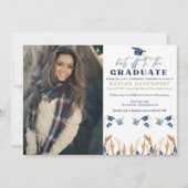 Petten van Graduation party fotouitnodiging (Voorkant)