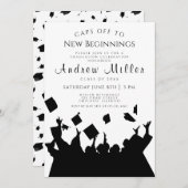 Petten van Graduation Party Invitation Kaart (Voorkant / Achterkant)