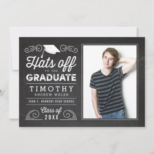 Petten van het Afstuderen van het karton Kaart (Voorkant)