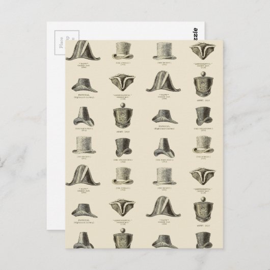 Petten van  Mannen Briefkaart (Voorkant / Achterkant)