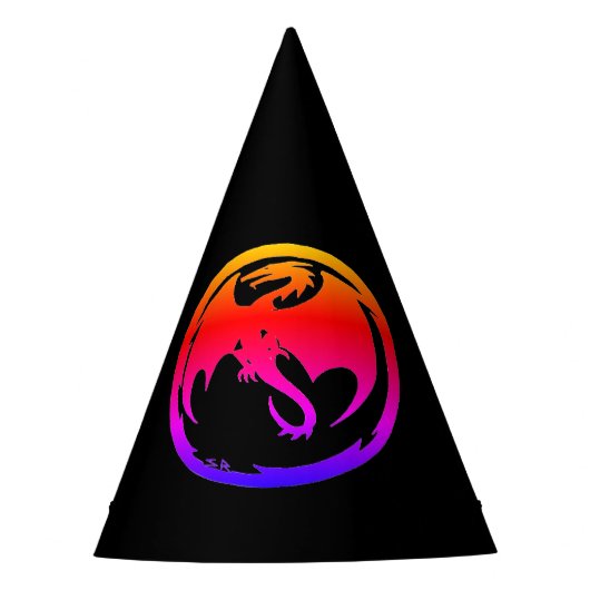 Petten van Neon Dragon Feesthoedjes (Voorkant)