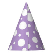 Petten van Paarse spots Feesthoedjes (Achterkant)