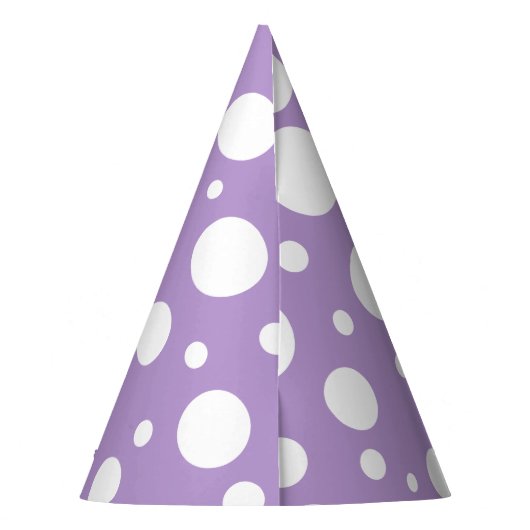 Petten van Paarse spots Feesthoedjes (Achterkant)