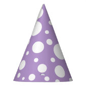 Petten van Paarse spots Feesthoedjes (Links)