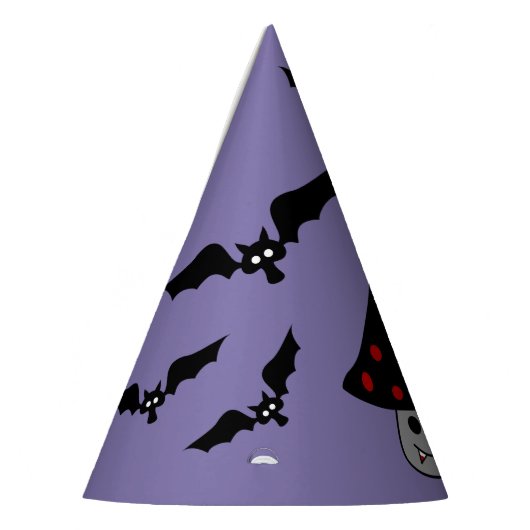 Petten van paddenstoel Vampire-partij Feesthoedjes (Links)