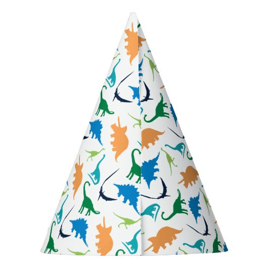 Petten van Preppy Dinosaur Birthday Party Feesthoedjes (Achterkant)