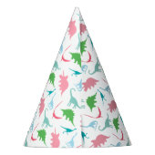 Petten van Preppy Dinosaur Birthday Party Feesthoedjes (Achterkant)