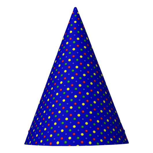 Petten van primaire polaire dots-Blue-PAPER-PAPIER Feesthoedjes (Voorkant)