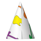 Petten van Rainbow Guitar Party Feesthoedjes (Achterkant)