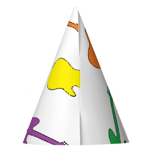 Petten van Rainbow Guitar Party Feesthoedjes (Achterkant)