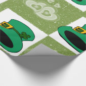 Petten van sint-Patrick's Day Wrapping Paper Harar Cadeaupapier (Hoek)