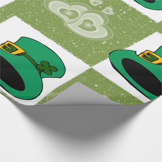 Petten van sint-Patrick's Day Wrapping Paper Harar Cadeaupapier (Hoek)